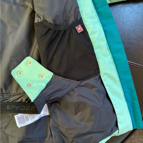 Spyder Girls Claire Jacket (10) Teal - Picture 10 of 13